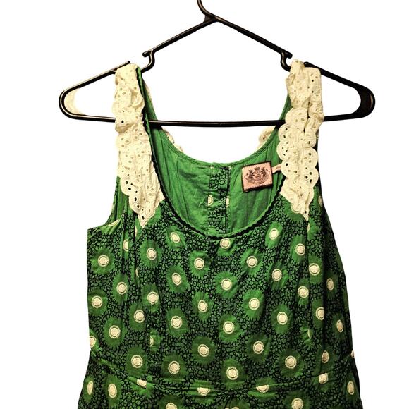 Juicy Couture green embroidered dot dress size 6 - Picture 3 of 6